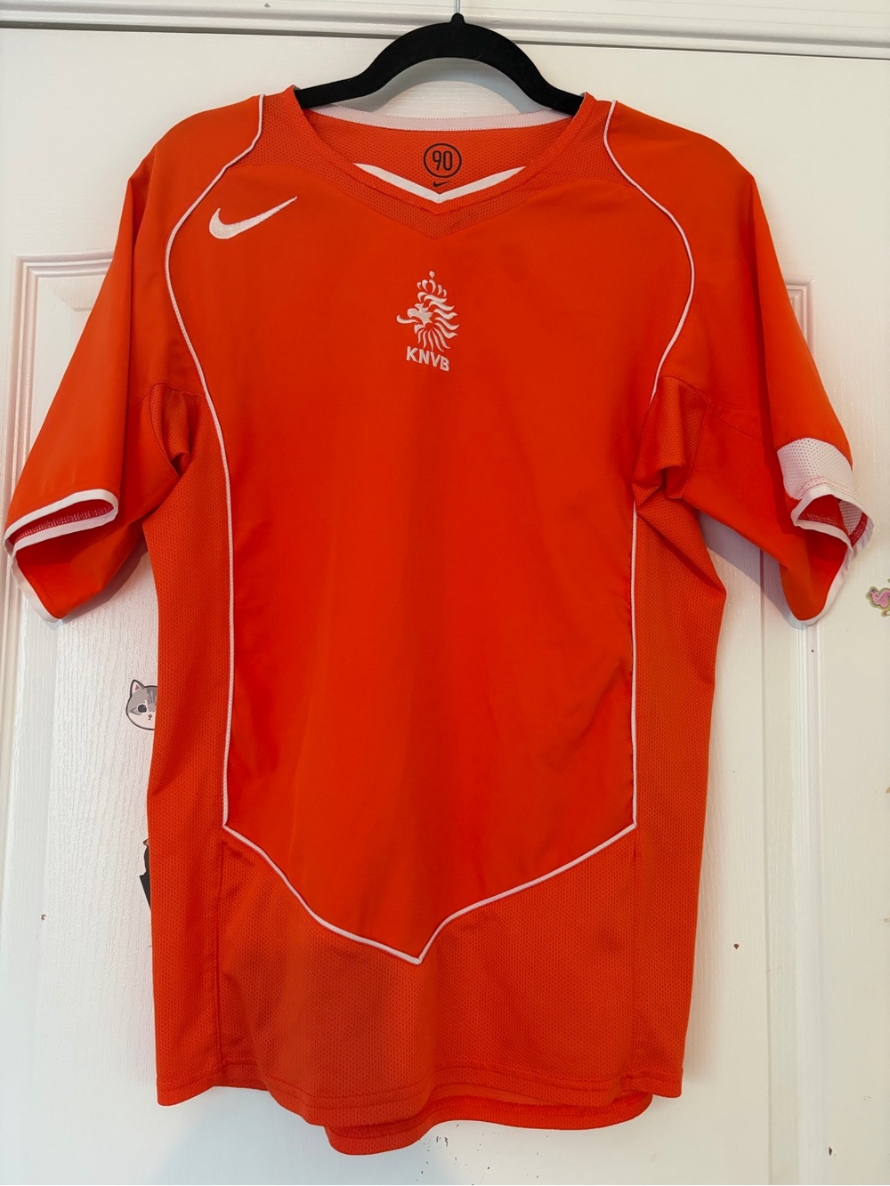 Nike Orange KNVB Netherlands Short Sleeve Soccer Jersey with White Trim